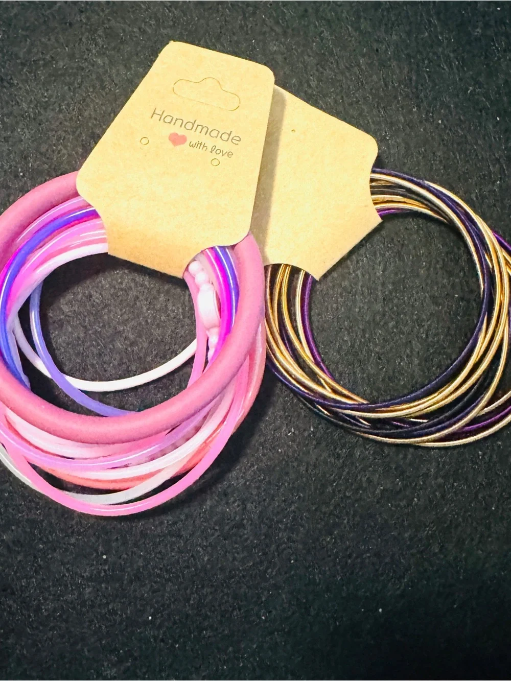 Handmade Pink Multi-Pack Hair Tie and Bracelet Set